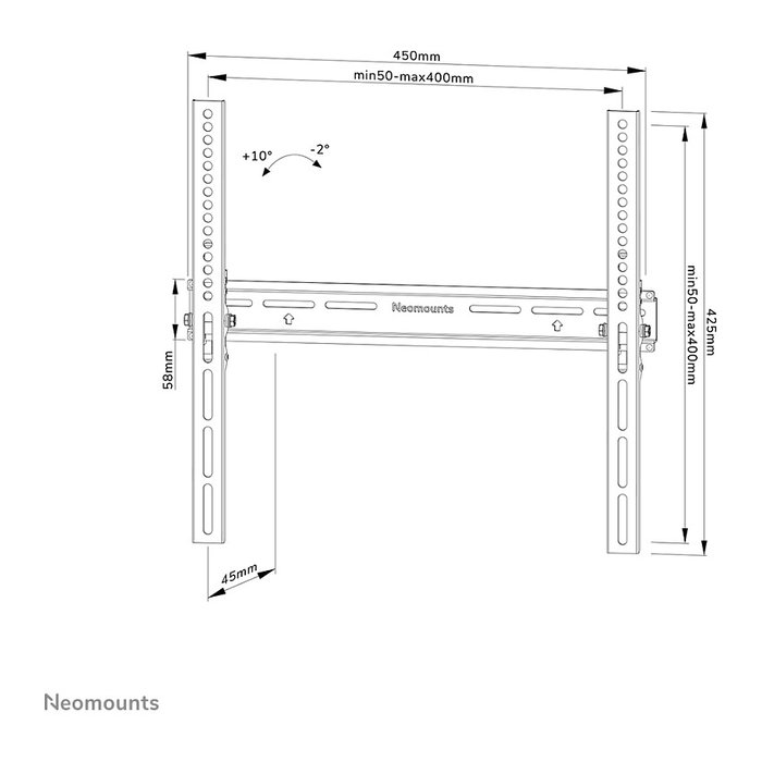 Neomounts WL35-350BL14 Soporte de Pared Inclinable para TV 32-65 pulgadas, Negro
