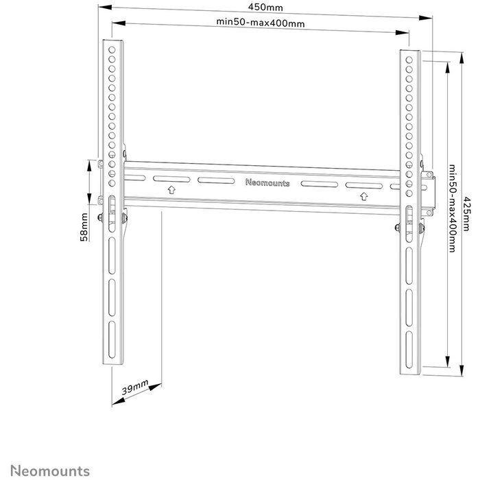 Neomounts WL30-350BL14 Soporte de pared fijo para pantallas de 32-65 pulgadas, Negro