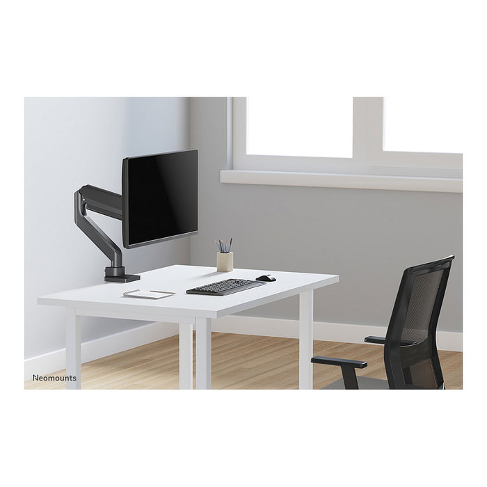 Neomounts DS70-450BL1 Soporte de Monitor para Escritorio, Brazo de Gas para Pantallas de 17 a 42 Pulgadas, Carga 15 kg, Ajuste de Altura e Inclinación, Color Negro