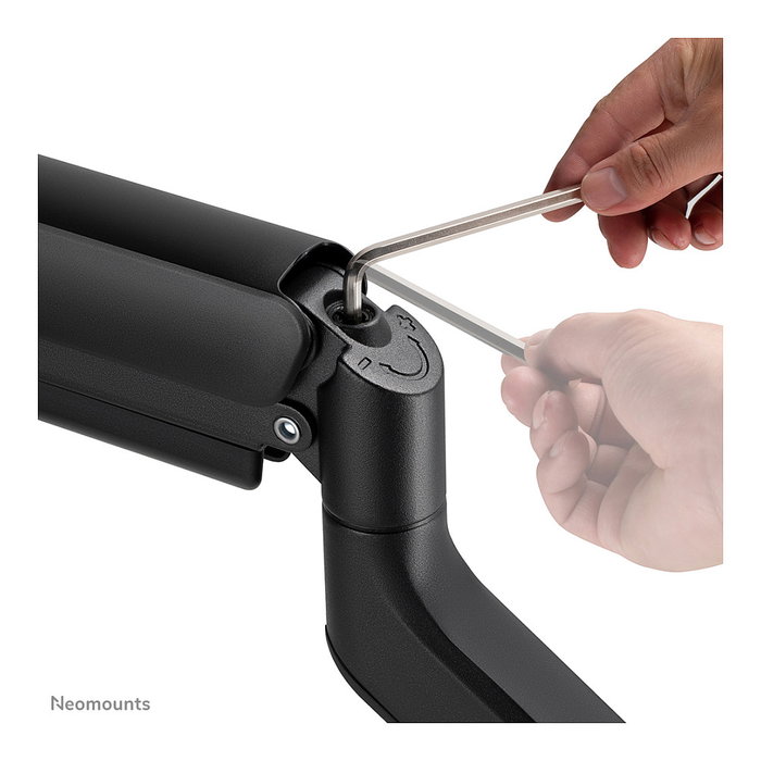 Neomounts DS70-450BL1 Soporte de Monitor para Escritorio, Brazo de Gas para Pantallas de 17 a 42 Pulgadas, Carga 15 kg, Ajuste de Altura e Inclinación, Color Negro