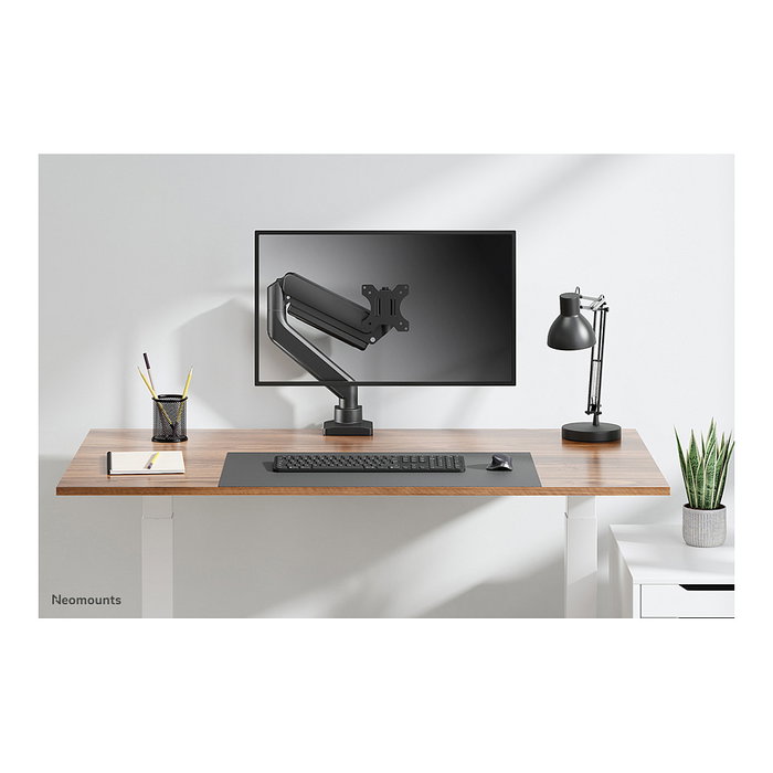 Neomounts DS70-450BL1 Soporte de Monitor para Escritorio, Brazo de Gas para Pantallas de 17 a 42 Pulgadas, Carga 15 kg, Ajuste de Altura e Inclinación, Color Negro
