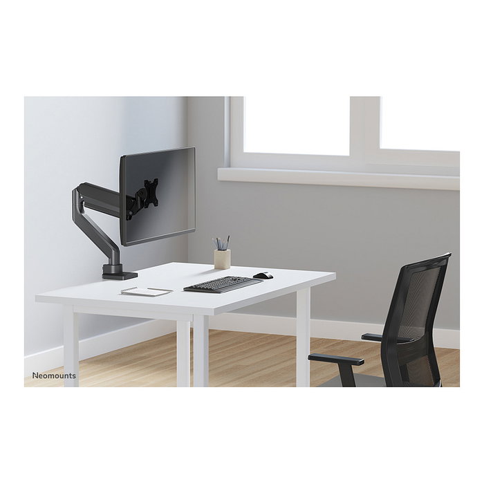 Neomounts DS70-450BL1 Soporte de Monitor para Escritorio, Brazo de Gas para Pantallas de 17 a 42 Pulgadas, Carga 15 kg, Ajuste de Altura e Inclinación, Color Negro