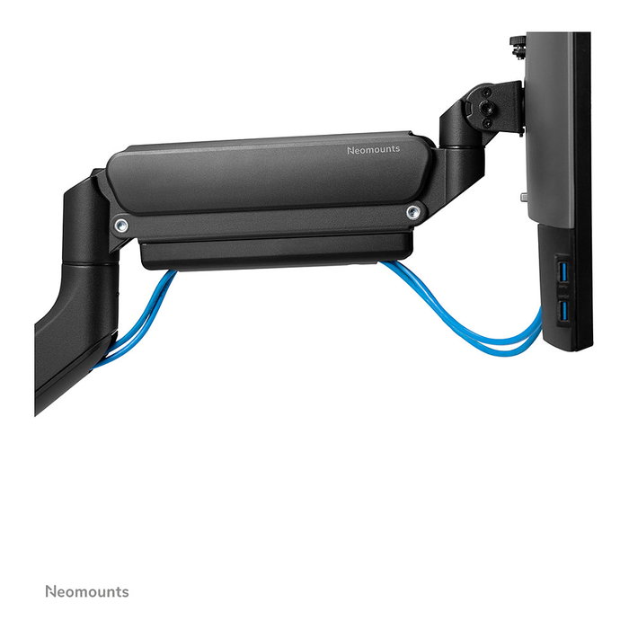 Neomounts DS70-450BL1 Soporte de Monitor para Escritorio, Brazo de Gas para Pantallas de 17 a 42 Pulgadas, Carga 15 kg, Ajuste de Altura e Inclinación, Color Negro