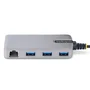 StarTech Hub USB-C 3 Puertos USB 3.0 5Gbps Gigabit Ethernet RJ45 con Alimentación Auxiliar 5G3AGBB-USB-C-HUB Compatible Windows, macOS, iPadOS, ChromeOS, Android Cable de 30 cm