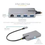 StarTech Hub USB-C 3 Puertos USB 3.0 5Gbps Gigabit Ethernet RJ45 con Alimentación Auxiliar 5G3AGBB-USB-C-HUB Compatible Windows, macOS, iPadOS, ChromeOS, Android Cable de 30 cm