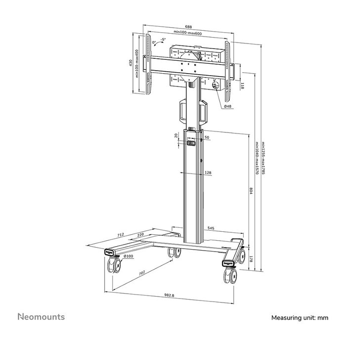 Newstar Neomounts FL50S-825WH1 Soporte de Suelo Blanco para 37-75 pulg.