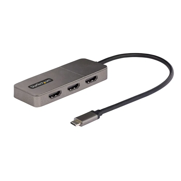 StarTech MST14CD123HD Hub Adaptador USB-C a HDMI Triple MST - 3 Puertos HDMI 4K 60Hz HDR DP 1.4 DSC - Compatible con Thunderbolt 3/4 y USB4 para Windows