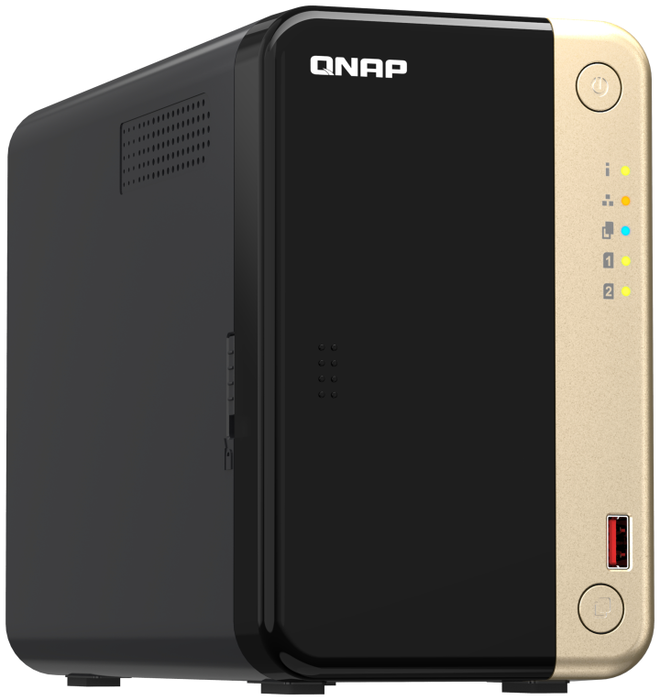 QNAP TS-264-8G NAS con procesador Intel Celeron, 8 GB RAM y 2 bahías QNAP TS-264-8G NAS con procesador Intel Celeron, 8 GB RAM y 2 bahías