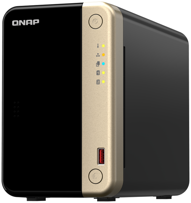 QNAP TS-264-8G NAS con procesador Intel Celeron, 8 GB RAM y 2 bahías QNAP TS-264-8G NAS con procesador Intel Celeron, 8 GB RAM y 2 bahías