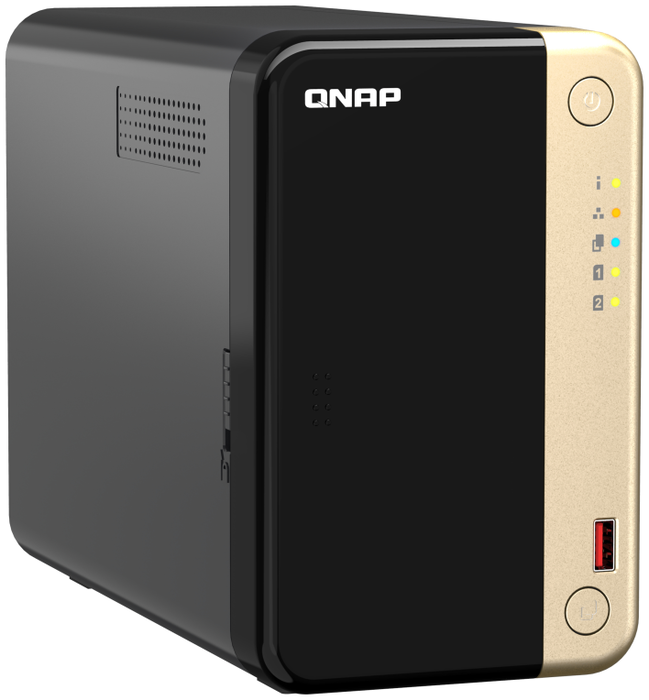 QNAP TS-264-8G NAS con procesador Intel Celeron, 8 GB RAM y 2 bahías QNAP TS-264-8G NAS con procesador Intel Celeron, 8 GB RAM y 2 bahías