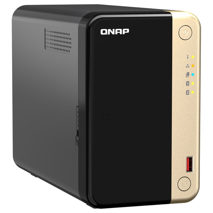 QNAP TS-264-8G NAS con procesador Intel Celeron, 8 GB RAM y 2 bahías QNAP TS-264-8G NAS con procesador Intel Celeron, 8 GB RAM y 2 bahías