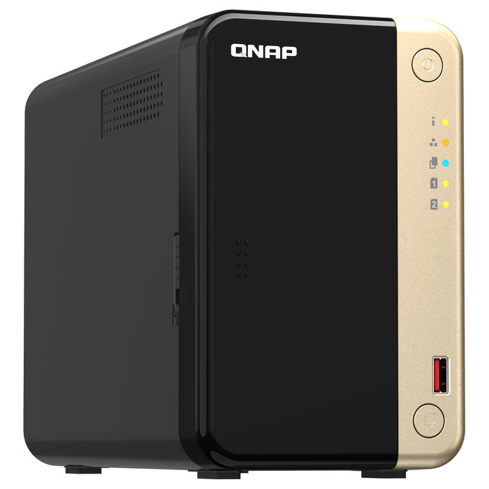 QNAP TS-264-8G NAS con procesador Intel Celeron, 8 GB RAM y 2 bahías QNAP TS-264-8G NAS con procesador Intel Celeron, 8 GB RAM y 2 bahías