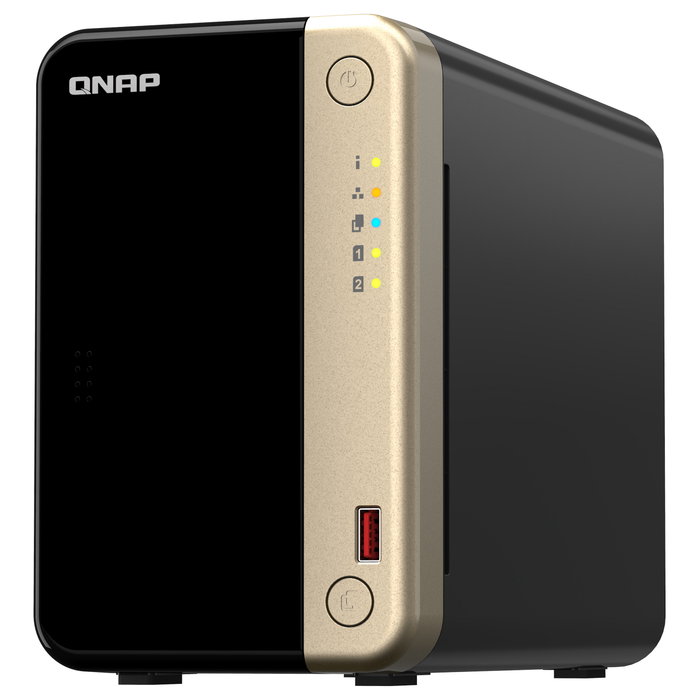 QNAP TS-264-8G NAS con procesador Intel Celeron, 8 GB RAM y 2 bahías QNAP TS-264-8G NAS con procesador Intel Celeron, 8 GB RAM y 2 bahías