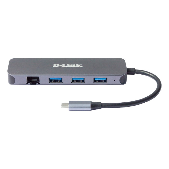 D-Link DUB-2334 Hub USB-C 5 en 1 con Ethernet y Power Delivery 60W Gris