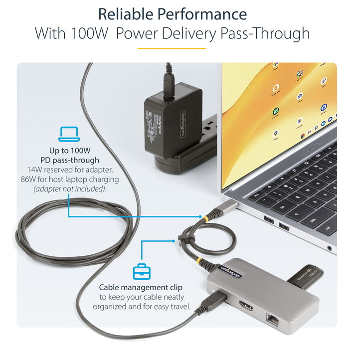 StarTech.com Adaptador Multipuertos USB-C 5 en 1 HDMI 4K60 PD 100W GbE Gris StarTech.com Adaptador Multipuertos USB-C 5 en 1 HDMI 4K60 PD 100W GbE Gris