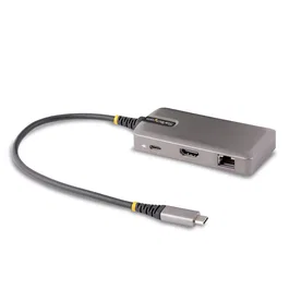 StarTech.com 103B-USBC-MULTIPORT Base/Docking USB-C con HDMI 4K 60Hz, 2 Puertos USB-A 5Gbps, Ethernet, PD 100W, Compatible Chromebook, Mac, Windows - Gris