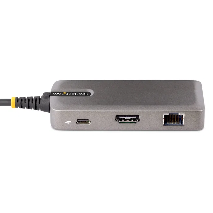 StarTech.com 103B-USBC-MULTIPORT Base/Docking USB-C con HDMI 4K 60Hz, 2 Puertos USB-A 5Gbps, Ethernet, PD 100W, Compatible Chromebook, Mac, Windows - Gris