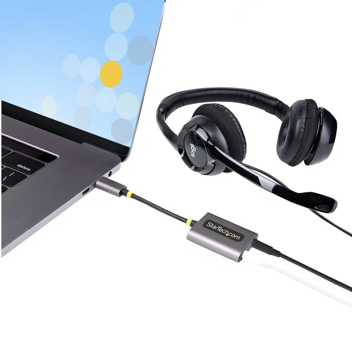 StarTech USBC-AUDIO-SPLITTER Divisor de Audio USB-C a Dual 3,5mm Gris