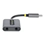 StarTech USBC-AUDIO-SPLITTER Divisor de Audio USB-C a Dual 3,5mm Gris