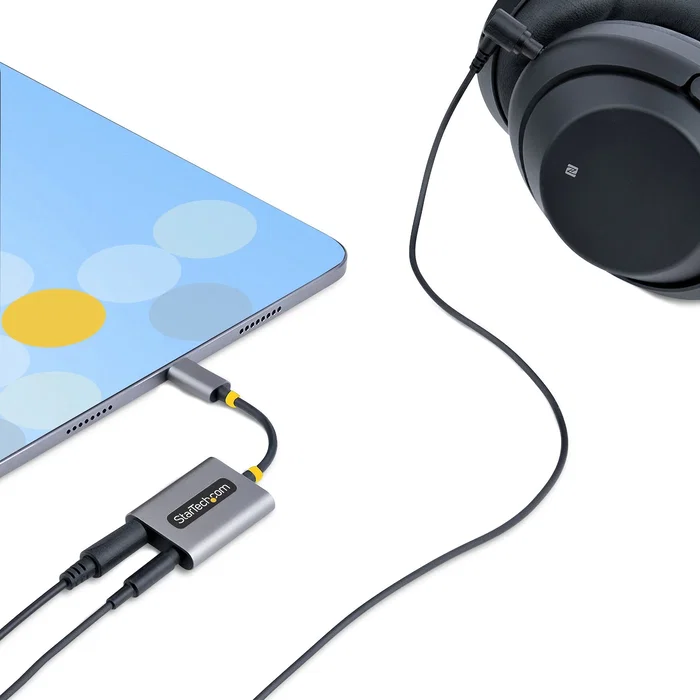 StarTech USBC-AUDIO-SPLITTER Divisor de Audio USB-C a Dual 3,5mm Gris