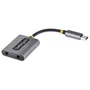 StarTech USBC-AUDIO-SPLITTER Divisor de Audio USB-C a Dual 3,5mm Gris