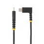 StarTech Cable USB-C a Lightning MFI Acodado 1m - Negro - Carga Rápida 3A - Diseño Reforzado con Fibra de Aramida - Certificación Apple - RUSB2CLTMM1MR