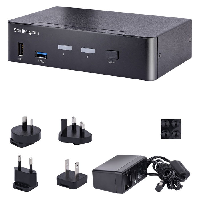 Startech Conmutador KVM USB-C de 2 Puertos DisplayPort 4K 60Hz, Audio 3.5mm, Hub 4x USB y 2x USB-A 3.2 Gen 1 de 5 Gbps Startech Conmutador KVM USB-C de 2 Puertos DisplayPort 4K 60Hz, Audio 3.5mm, Hub 4x USB y 2x USB-A 3.2 Gen 1 de 5 Gbps