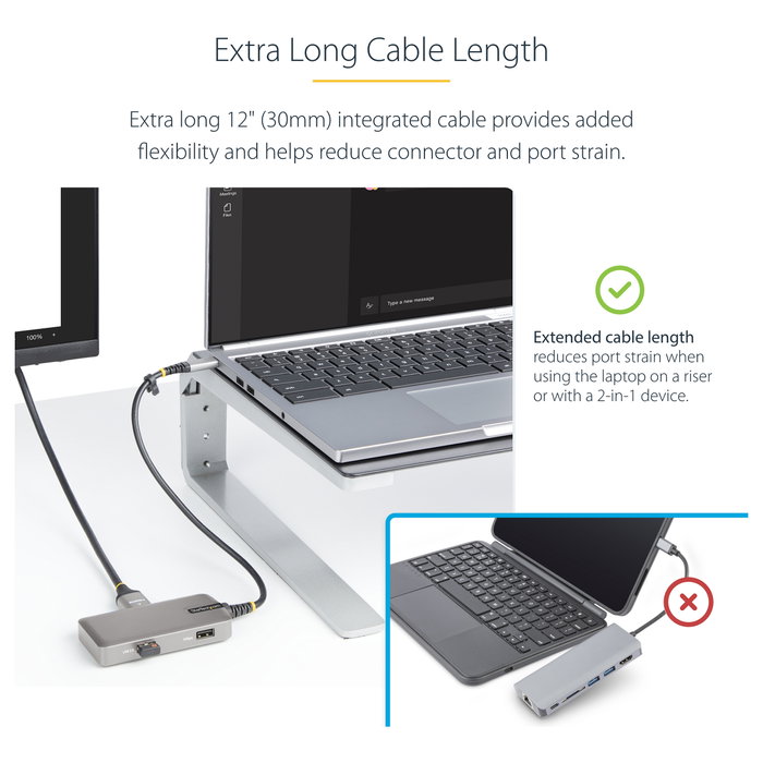 Startech Docking Station USB Tipo C con HDMI 4K60, 3 Puertos USB 3.0, Alimentación PD 100W y GbE - Compatible con Chromebook