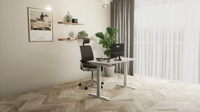 Urban Factory EED25UF Escritorio para ordenador blanco regulable en altura