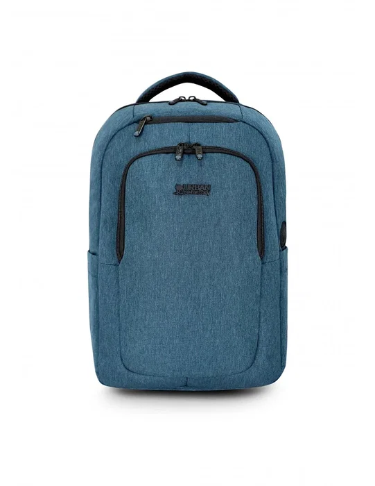 Urban Factory ECB24UF Mochila para Portátil 35,8 cm (14.1") Azul, Poliéster Reciclado, Compartimento para Tablet, Múltiples Bolsillos