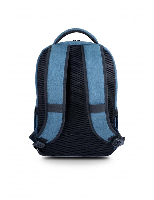 Urban Factory ECB24UF Mochila para Portátil 35,8 cm (14.1") Azul, Poliéster Reciclado, Compartimento para Tablet, Múltiples Bolsillos