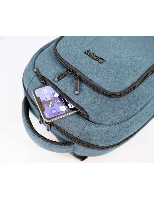Urban Factory ECB24UF Mochila para Portátil 35,8 cm (14.1") Azul, Poliéster Reciclado, Compartimento para Tablet, Múltiples Bolsillos