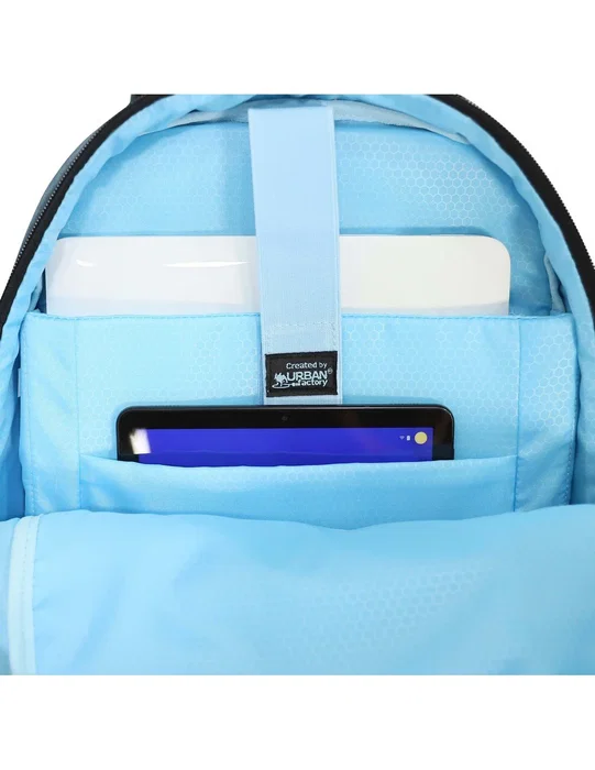Urban Factory ECB24UF Mochila para Portátil 35,8 cm (14.1") Azul, Poliéster Reciclado, Compartimento para Tablet, Múltiples Bolsillos