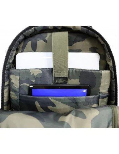 Urban Factory ECB34UF Mochila para Portátil 35,8 cm (14.1") - Caqui, Poliéster Reciclado, Compartimento para Tablet, Múltiples Bolsillos