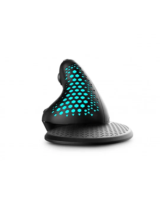 Urban Factory ERGO Max Ratón Ergonómico Vertical para Oficina, Mano Derecha, RF Wireless + Bluetooth 5.0, 4000 DPI, 7 Botones, Negro