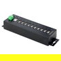 StarTech - Hub Concentrador USB 2.0 Industrial de 10 Puertos, 480 Mbps, Montaje DIN y Pared, Puertos Bloqueables, Negro
