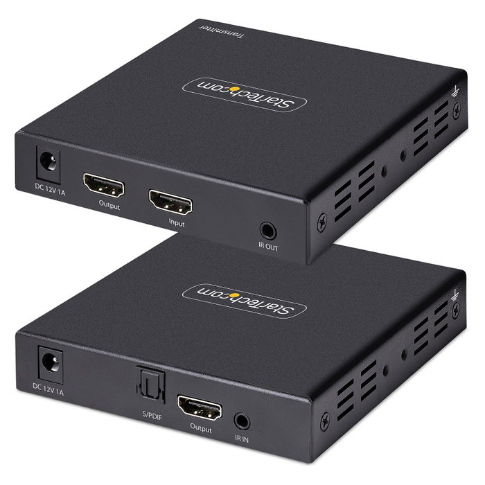 Startech.com Extensor HDMI 4K por cable Cat5/Cat6 Ethernet - Extensor de vídeo 4K 60Hz HDR hasta 70m - Salida de audio S/PDIF