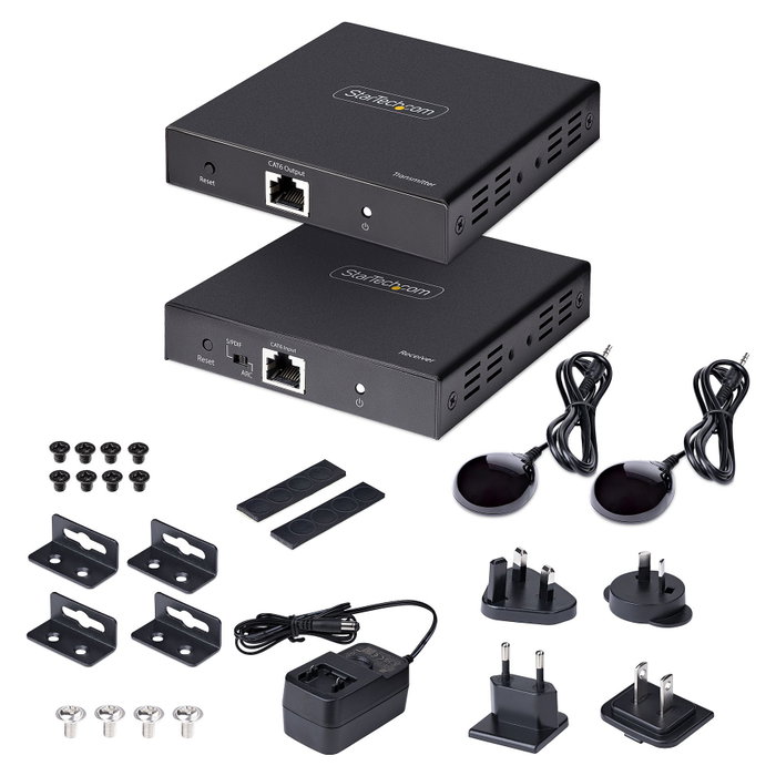 Startech.com Extensor HDMI 4K por cable Cat5/Cat6 Ethernet - Extensor de vídeo 4K 60Hz HDR hasta 70m - Salida de audio S/PDIF