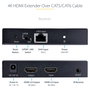 Startech.com Extensor HDMI 4K por cable Cat5/Cat6 Ethernet - Extensor de vídeo 4K 60Hz HDR hasta 70m - Salida de audio S/PDIF
