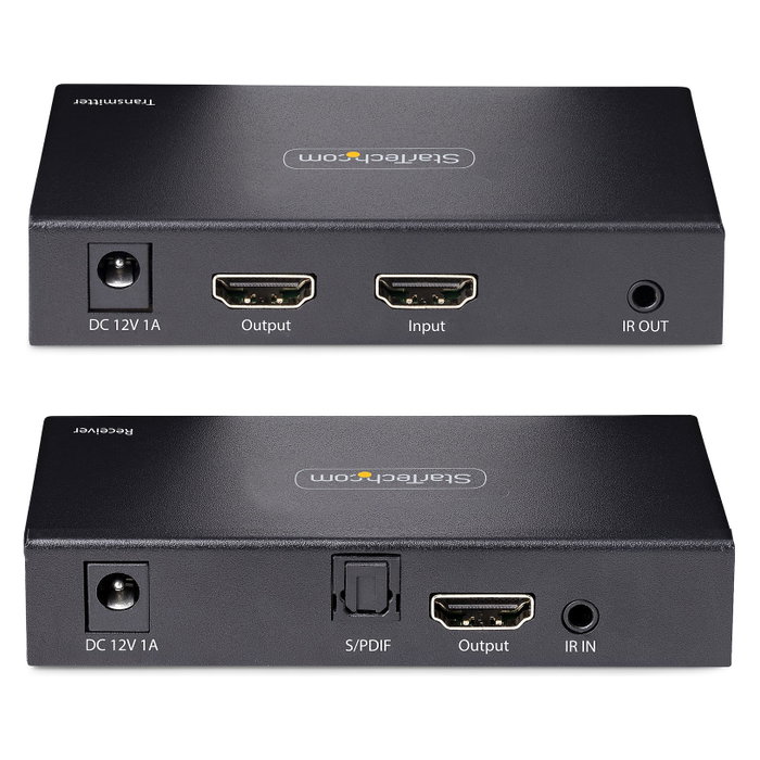 Startech.com Extensor HDMI 4K por cable Cat5/Cat6 Ethernet - Extensor de vídeo 4K 60Hz HDR hasta 70m - Salida de audio S/PDIF
