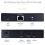 Startech.com Extensor HDMI 4K por cable Cat5/Cat6 Ethernet - Extensor de vídeo 4K 60Hz HDR hasta 70m - Salida de audio S/PDIF