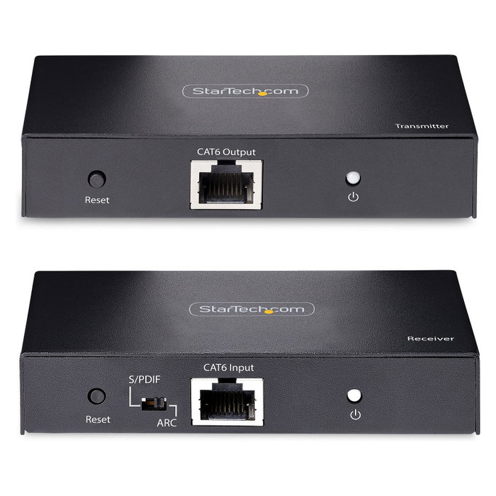 Startech.com Extensor HDMI 4K por cable Cat5/Cat6 Ethernet - Extensor de vídeo 4K 60Hz HDR hasta 70m - Salida de audio S/PDIF