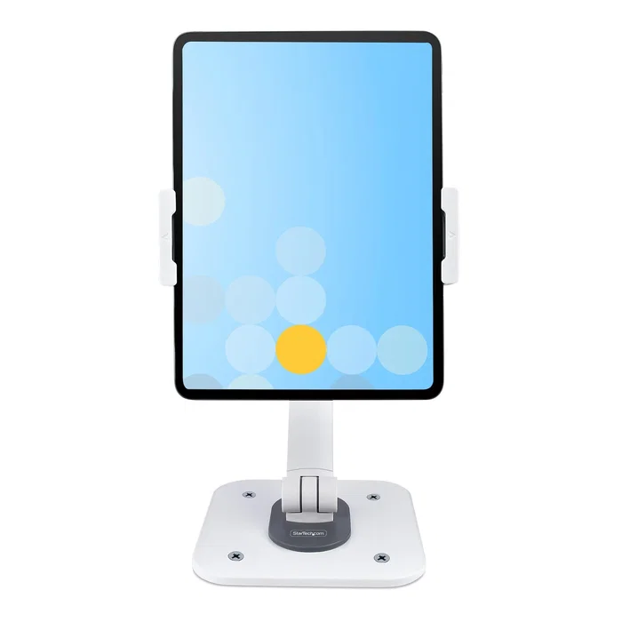 StartTech ADJ-TABLET-STAND-W Soporte de Tablet Ajustable Ergonómico para Sobremesa o Pared - Giro, Rotación e Inclinación - Compatible con iPad, Galaxy Tab y Tablets de hasta 12.9"