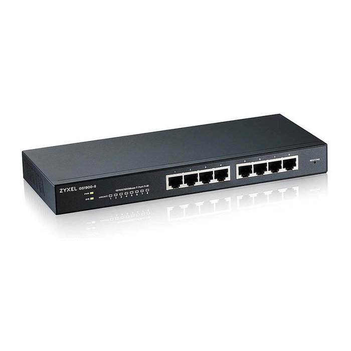 Zyxel GS1900-8 V2 M Switch Gestionado L2 Gigabit de 8 Puertos 16 Gbit/s Montaje en Rack Negro