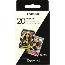 Canon ZP-2030 Papel Fotográfico ZINK Adhesivo para Zoemini, 20 Hojas
