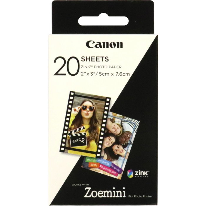 Canon Papel Fotográfico ZINK ZP-2030 para Zoemini, 20 Hojas