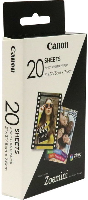 Canon Papel Fotográfico ZINK ZP-2030 para Zoemini, 20 Hojas