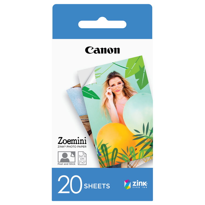 Canon Papel Fotográfico ZINK ZP-2030 para Zoemini, 20 Hojas