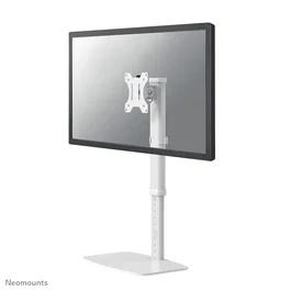 Neomounts FPMA-D890WHITE Soporte de Escritorio para Monitor hasta 30", Ajuste en Altura, Giratorio 360°, Inclinable 80°, Compatible VESA 75x75/100x100 mm, Blanco