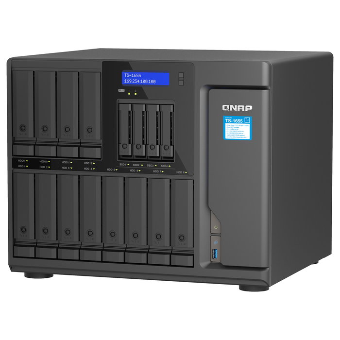QNAP TS-1655-8G NAS 16 Bahías Torre Intel Atom C5125 8 Núcleos 2.8GHz 8 GB DDR4 RAID 2x 2.5GbE